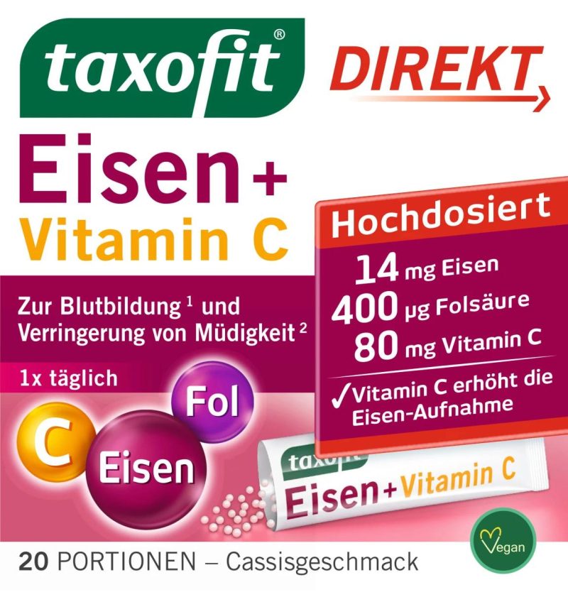 مکمل آهن پودری Eisen + Vitamin C المانی taxofit